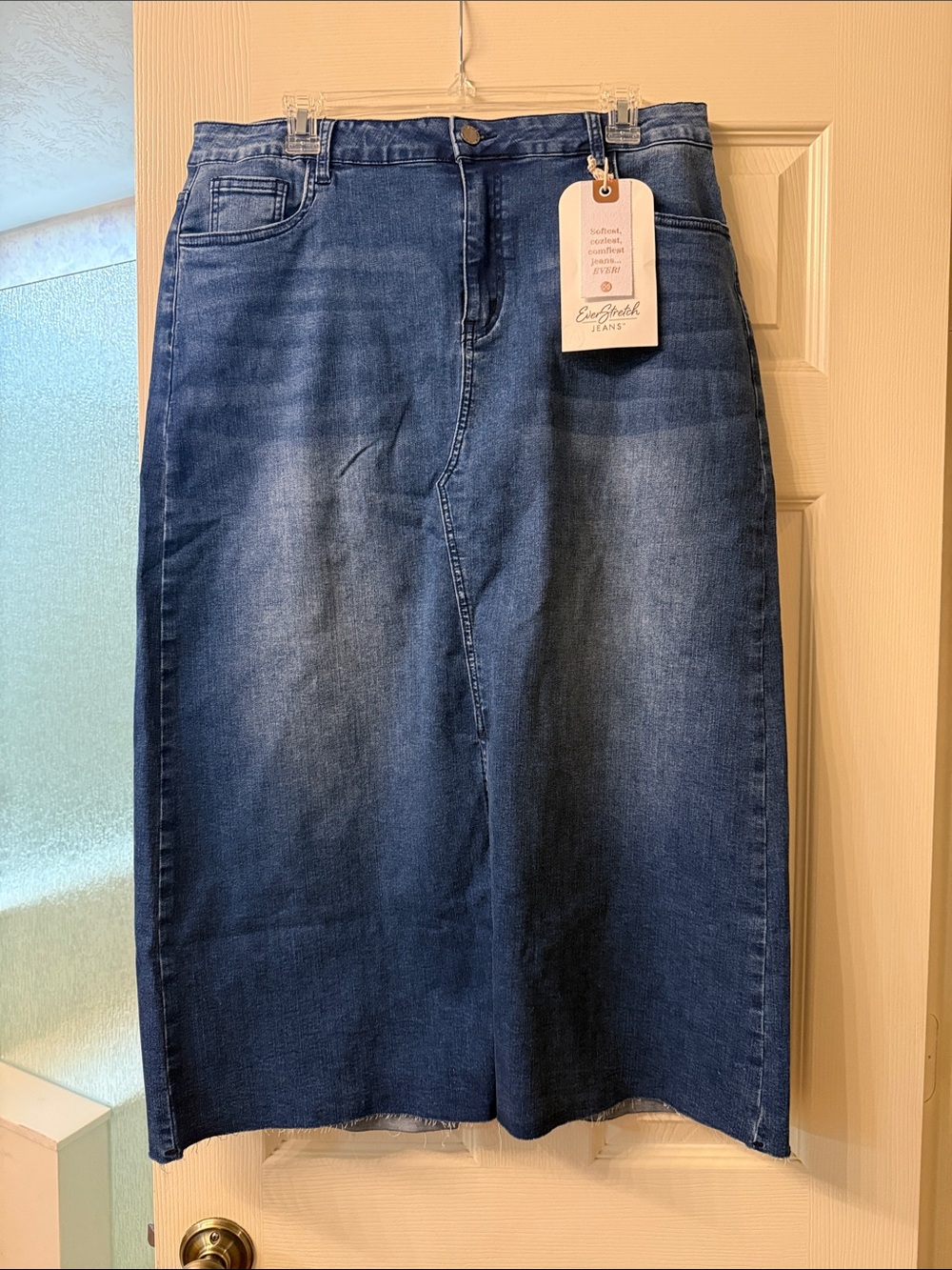 Eddie Bauer Blue Denim Midi Skirt